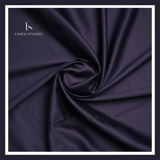 Luthai 100% Luxury Cotton Satin Shirting - Eggplant Purple