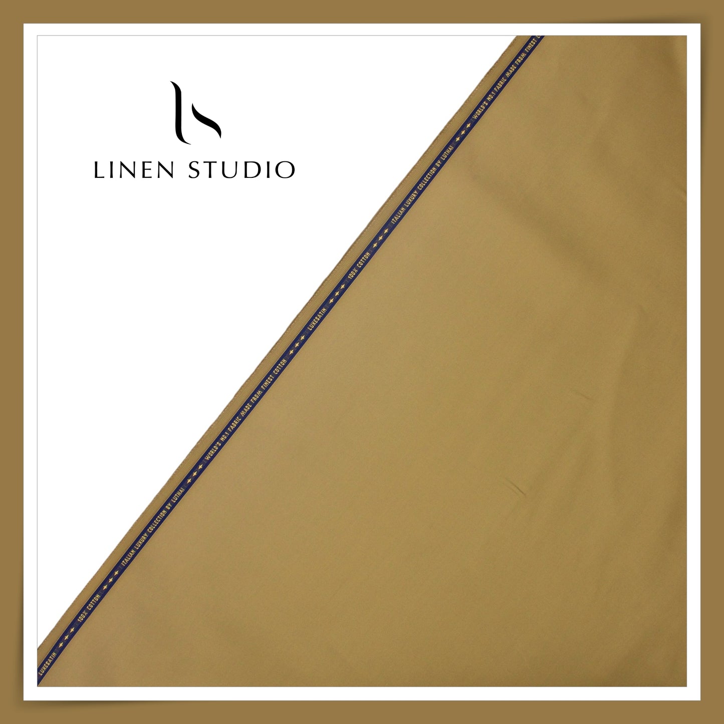 Luthai 100% Luxury Cotton Satin Shirting - Limed Oak (NEW)