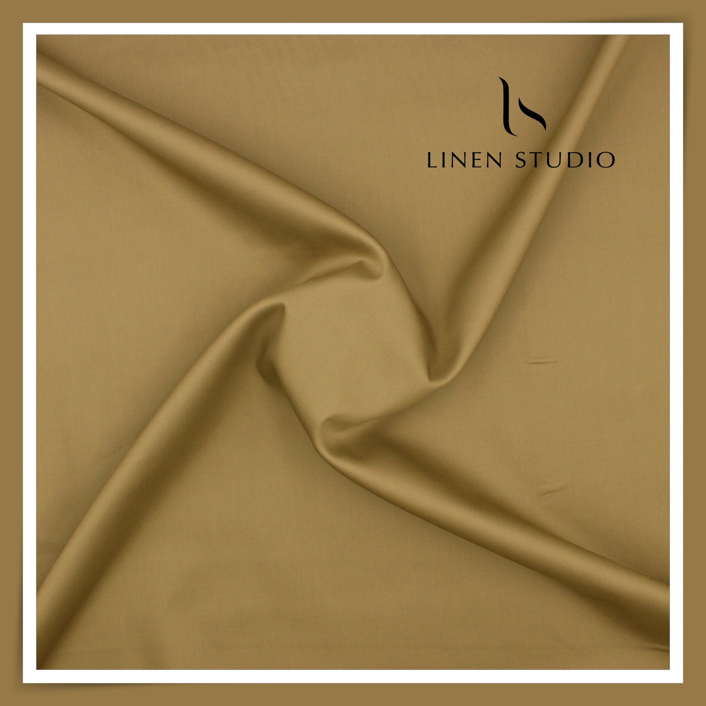 Luthai 100% Luxury Cotton Satin Shirting - Limed Oak (NEW)