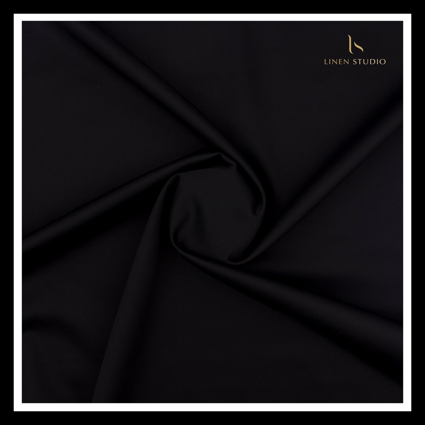 Luthai 100% Luxury Cotton Satin Shirting - Jet Black (Highest Selling)