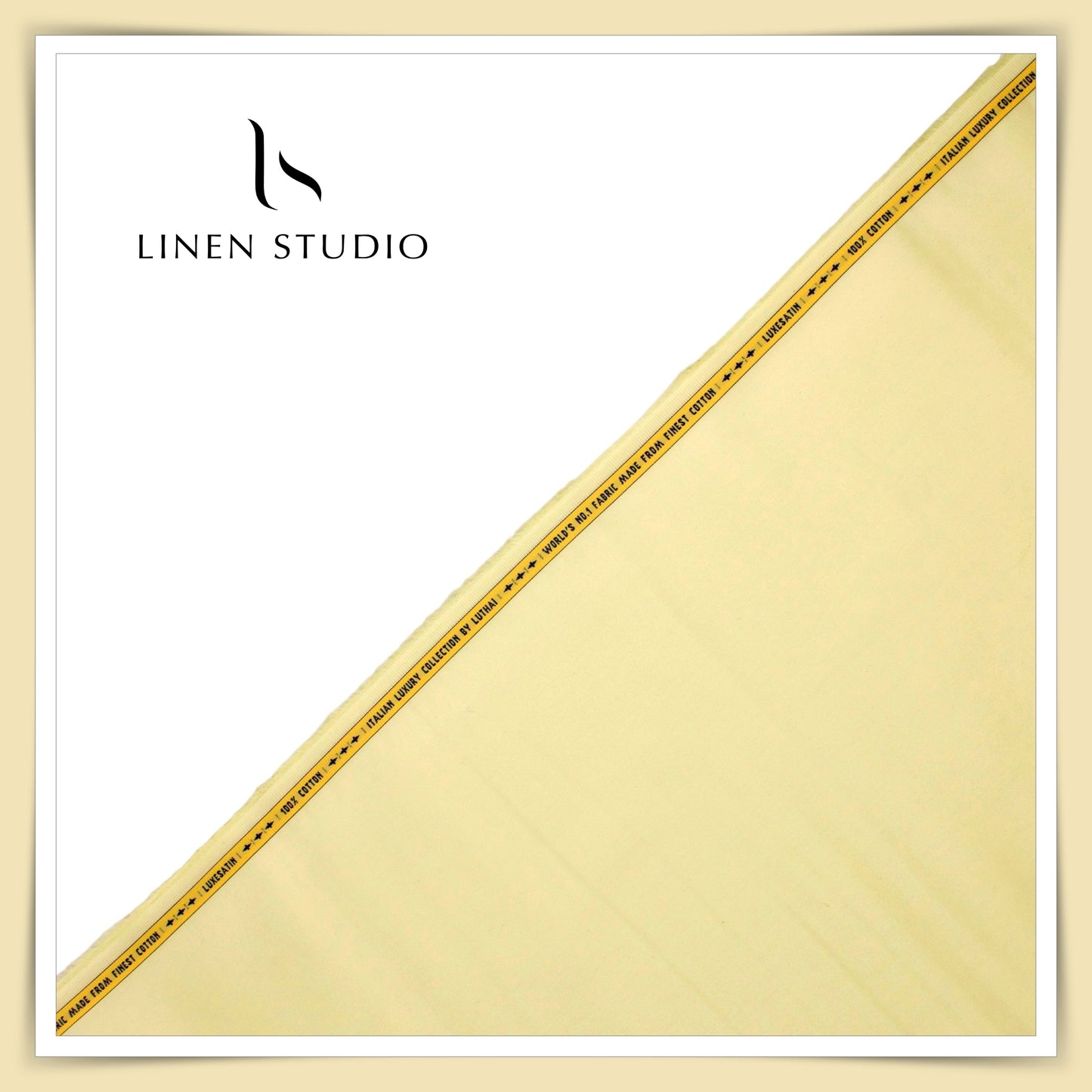 Luthai 100% Luxury Cotton Satin Shirting - Colonial Yellow (NEW)