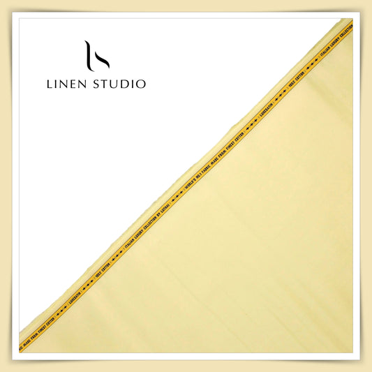 Luthai 100% Luxury Cotton Satin Shirting - Colonial Yellow (NEW)