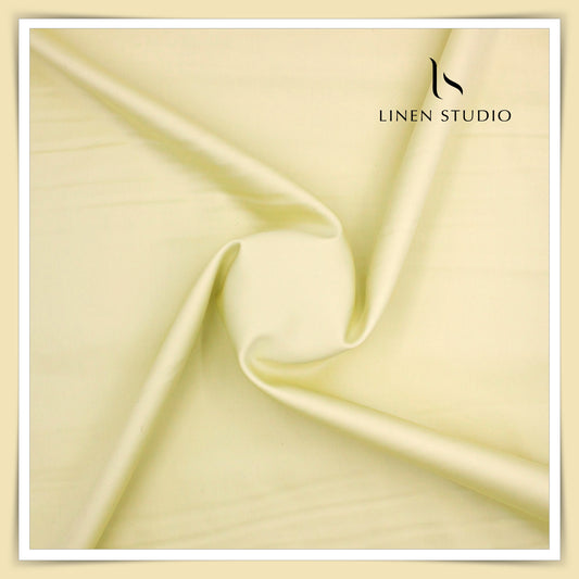 Luthai 100% Luxury Cotton Satin Shirting - Colonial Yellow (NEW)