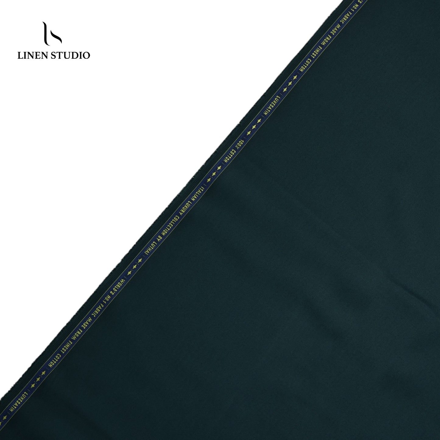 Luthai 100% Luxury Cotton Satin Shirting - Dark Emerald