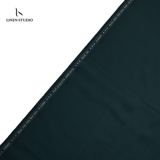 Luthai 100% Luxury Cotton Satin Shirting - Dark Emerald