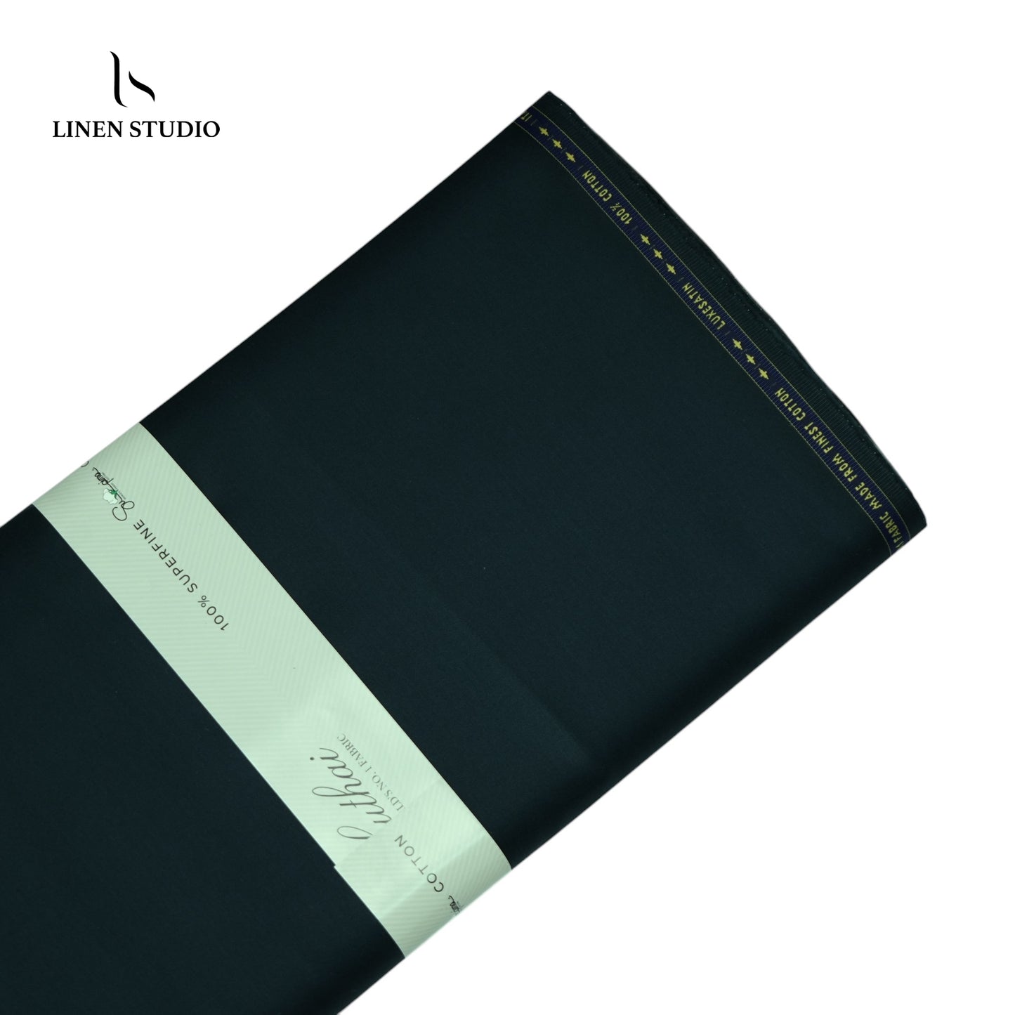 Luthai 100% Luxury Cotton Satin Shirting - Dark Emerald