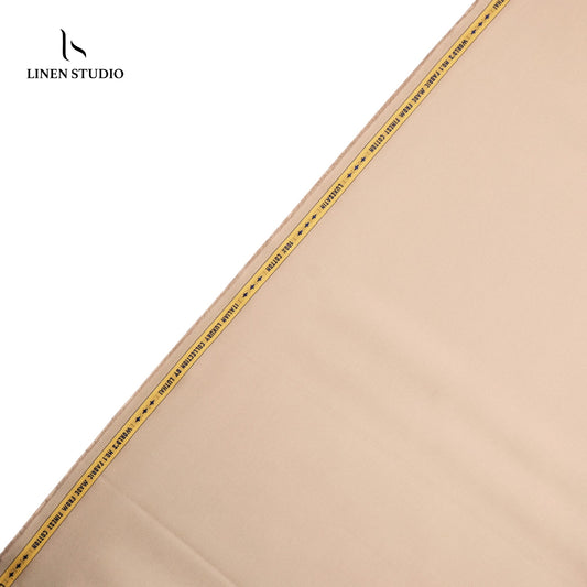Luthai 100% Luxury Cotton Satin Shirting - Dark Beige