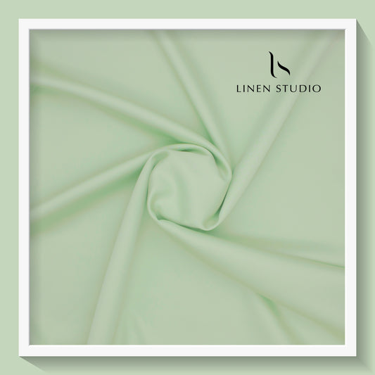 Luthai 100% Cotton Luxesatin Shirting  - Green - Linen Studio