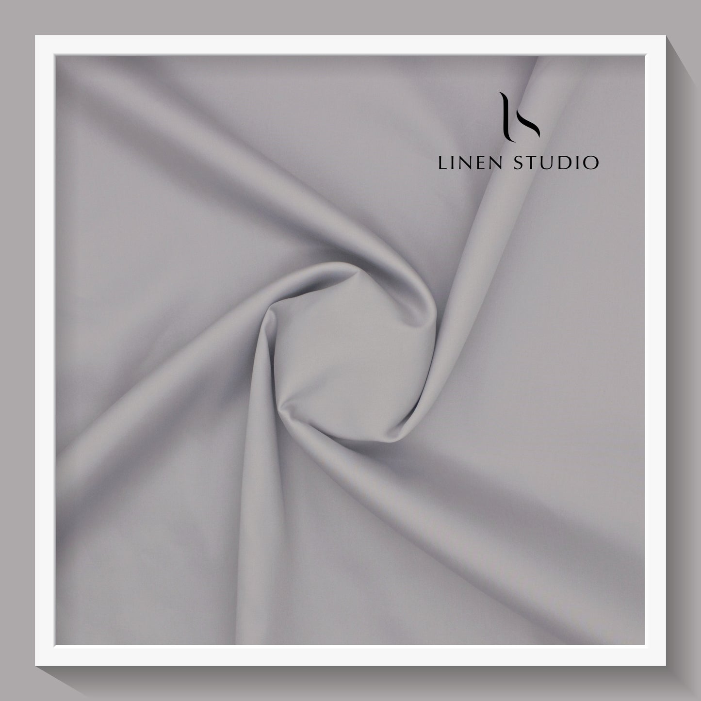 Luthai 100% Luxury Cotton Satin Shirting - Steel Grey