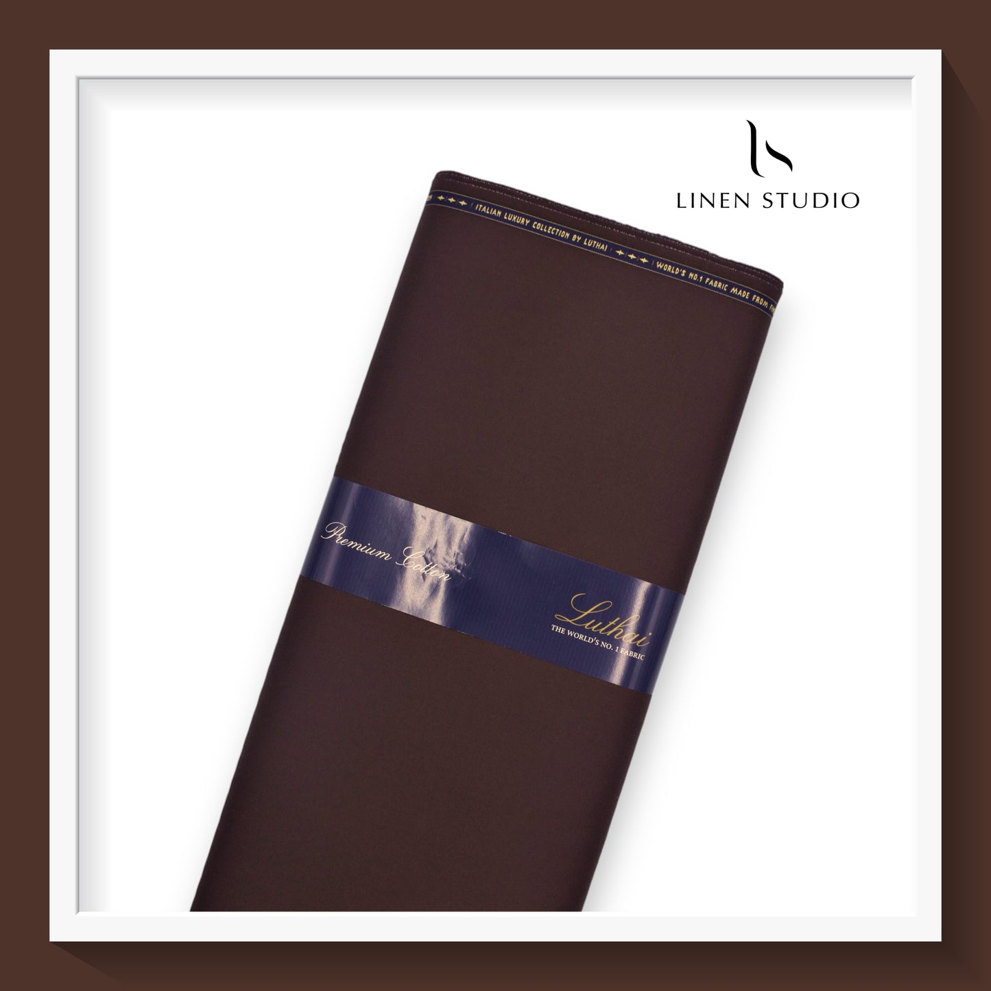 Luthai 100% Luxury Cotton Satin Shirting - Umber
