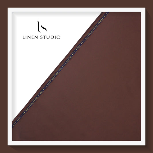 Luthai 100% Luxury Cotton Satin Shirting - Penny Brown