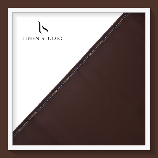 Luthai 100% Luxury Cotton Satin Shirting - Umber