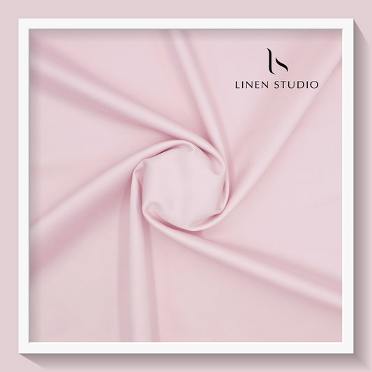 Luthai 100% Luxury Cotton Satin Shirting - Pastel Pink