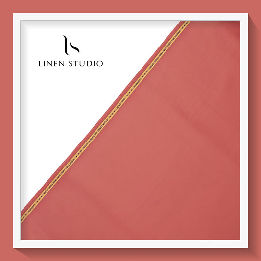 Luthai 100% Luxury Cotton Satin Shirting - Pinkish Red