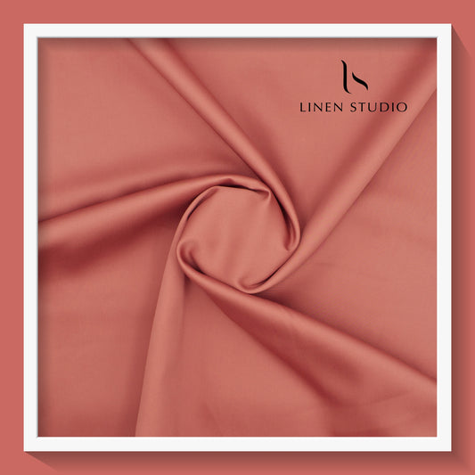 Luthai 100% Luxury Cotton Satin Shirting - Pinkish Red