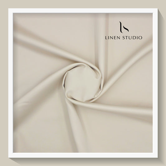 Luthai 100% Luxury Cotton Satin Shirting - Cream
