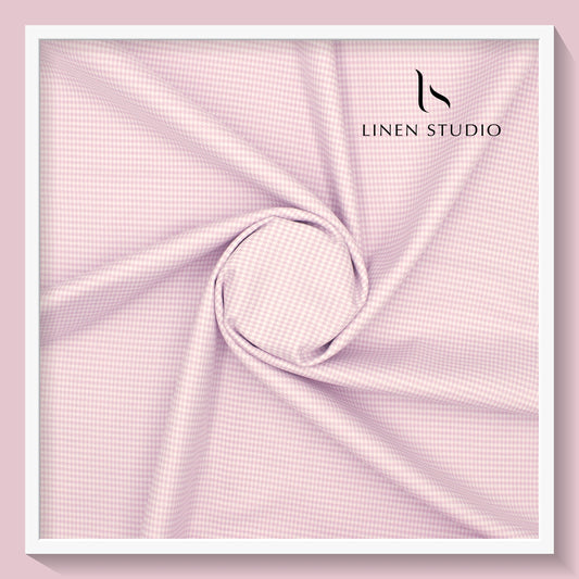 Houndstooth Plaid Supima Cotton by Luthai - Blossom Pink