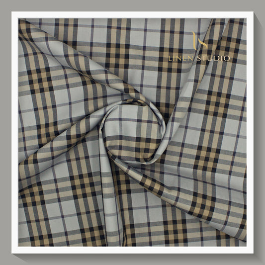Burberry Checks Supima Cotton by Luthai - Shadow Grey