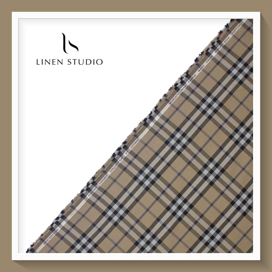 Burberry Checks Supima Cotton by Luthai - Tortilla Brown