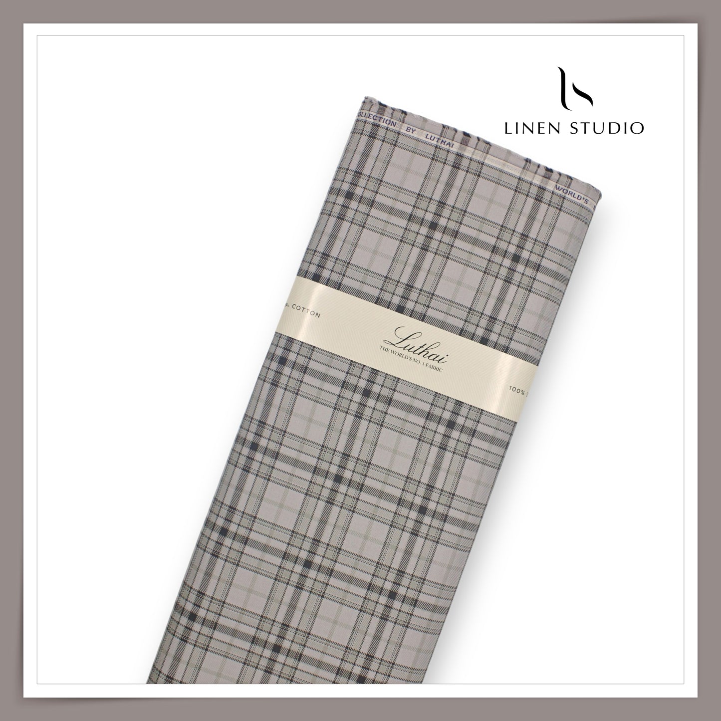 Luthai 100% Cotton Shirting - Grey Black Classic Checks (NEW)