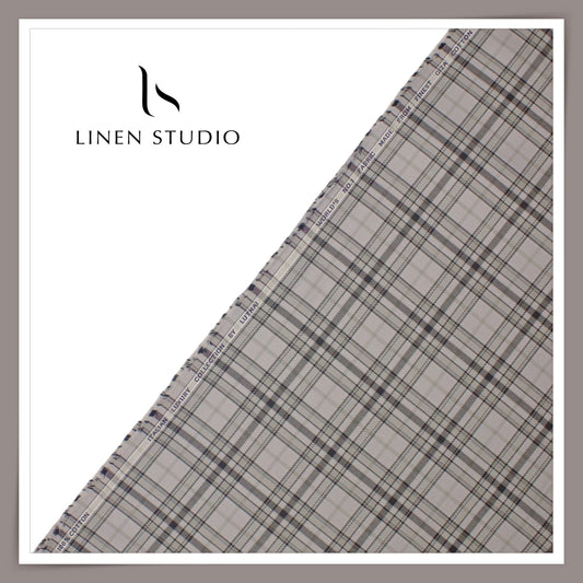 Luthai 100% Cotton Shirting - Grey Black Classic Checks (NEW)
