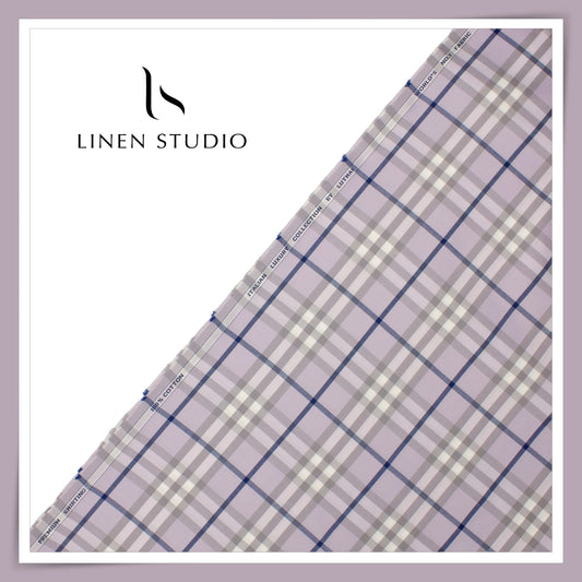 Luthai 100% Cotton Shirting - Purple Berry Checks (NEW)