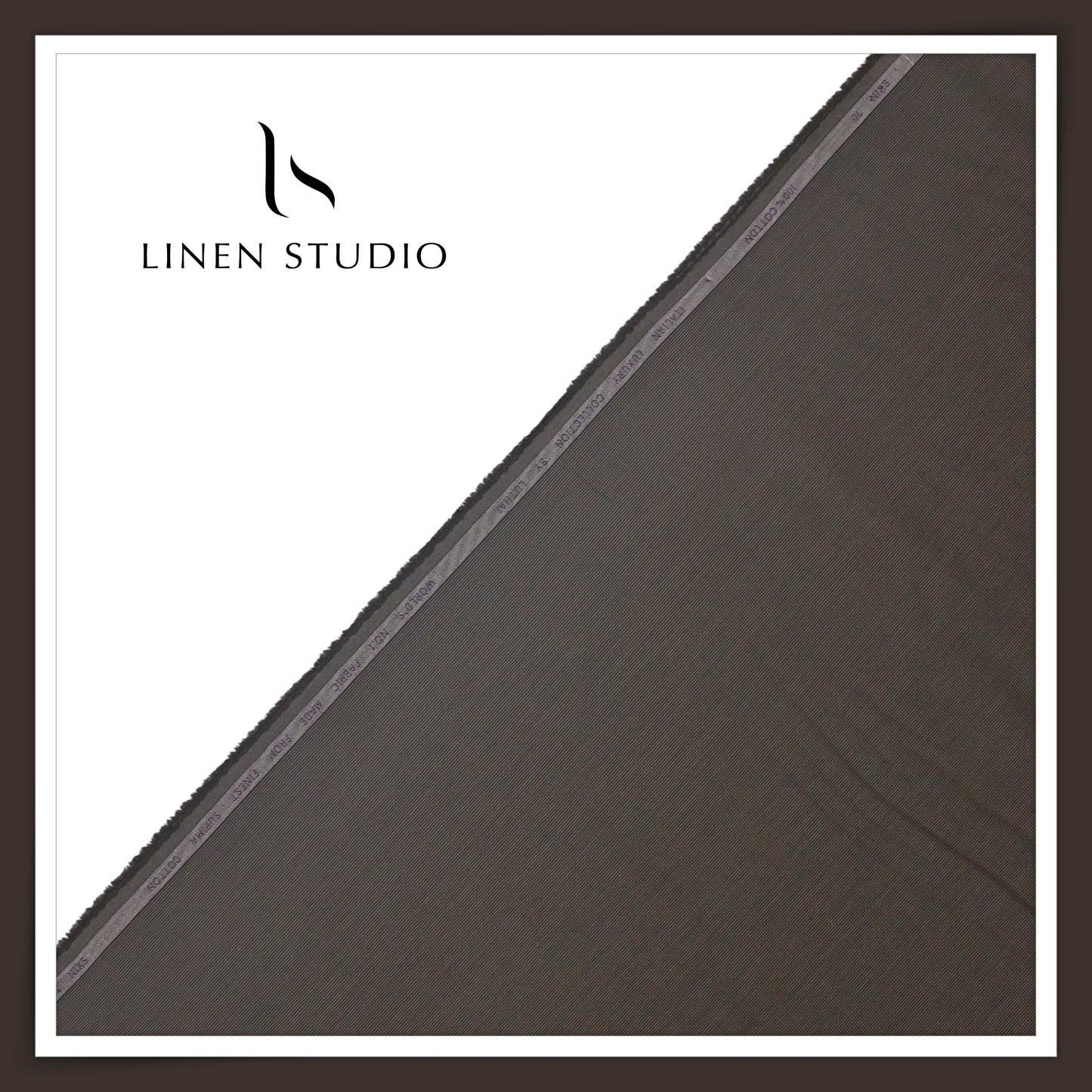 Luthai 100% Supima Cotton 70's Micro Striped Shirting - Vampire Grey (Zoom In) (NEW)