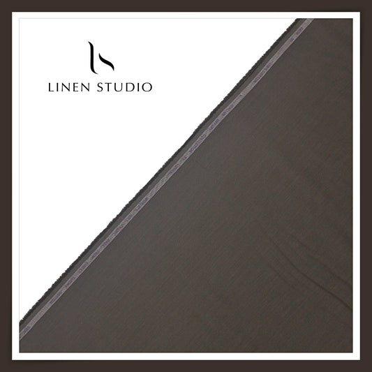 Luthai 100% Supima Cotton 70's Micro Striped Shirting - Vampire Grey (Zoom In) (NEW)