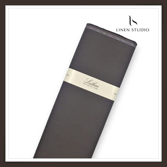 Luthai 100% Supima Cotton 70's Micro Striped Shirting - Vampire Grey (Zoom In) (NEW)