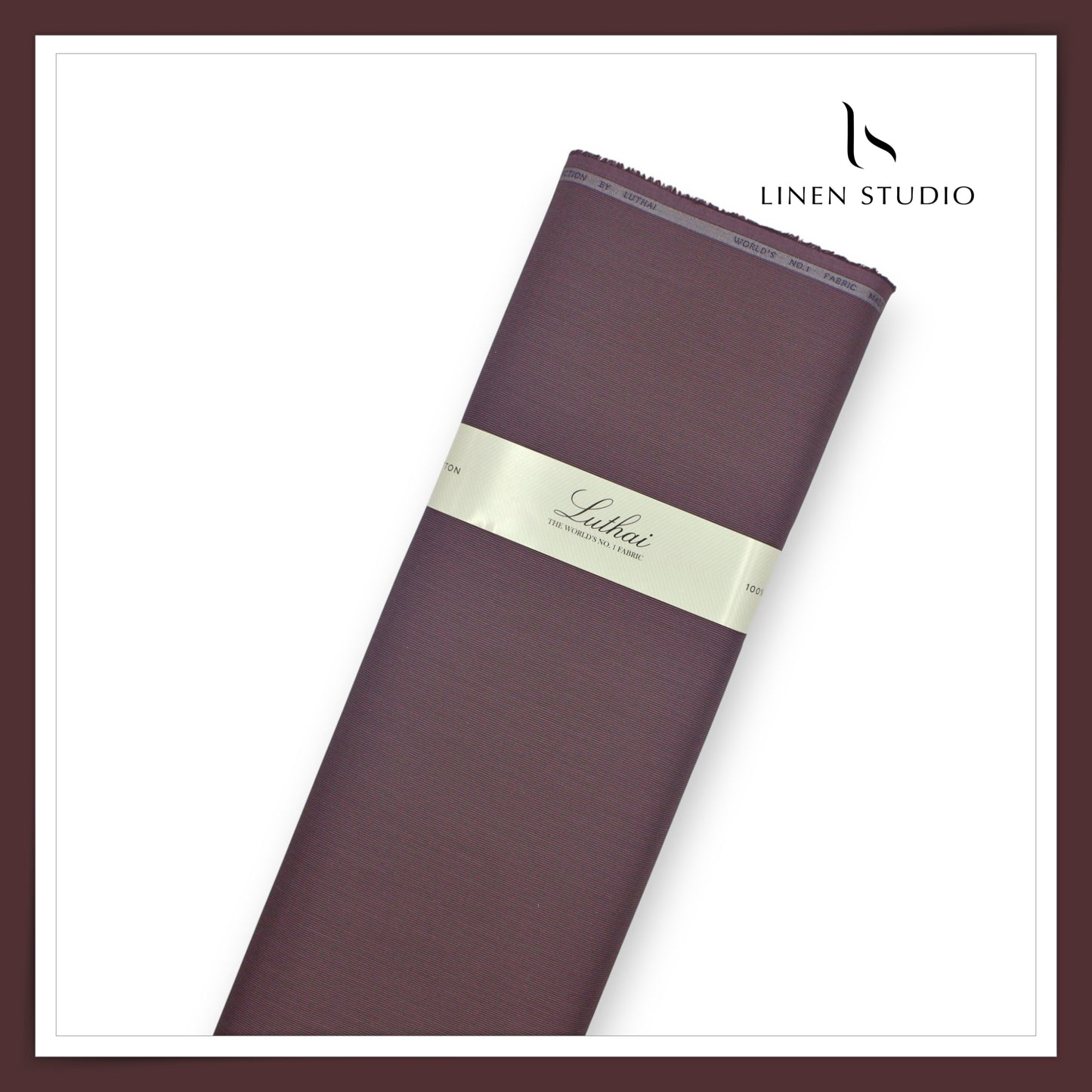 Luthai 100% Supima Cotton 70's Micro Striped Shirting - Tuscan Red (Zoom In) (NEW)