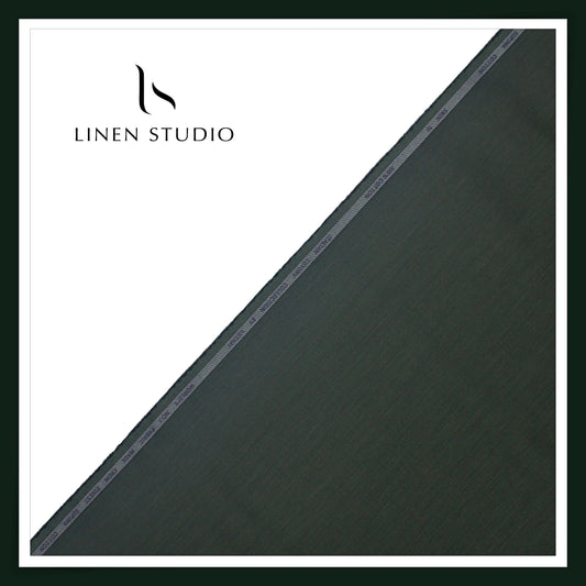 Luthai 100% Supima Cotton 70's Micro Striped Shirting - Lunar Green (Zoom In) (NEW)