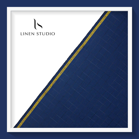 Luthai Supima Cotton Fancy Checks - Beautiful Blue - Linen Studio