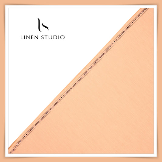 Luthai Supima Cotton Shirting - Khadi Cantaloupe Orange (50% SALE)