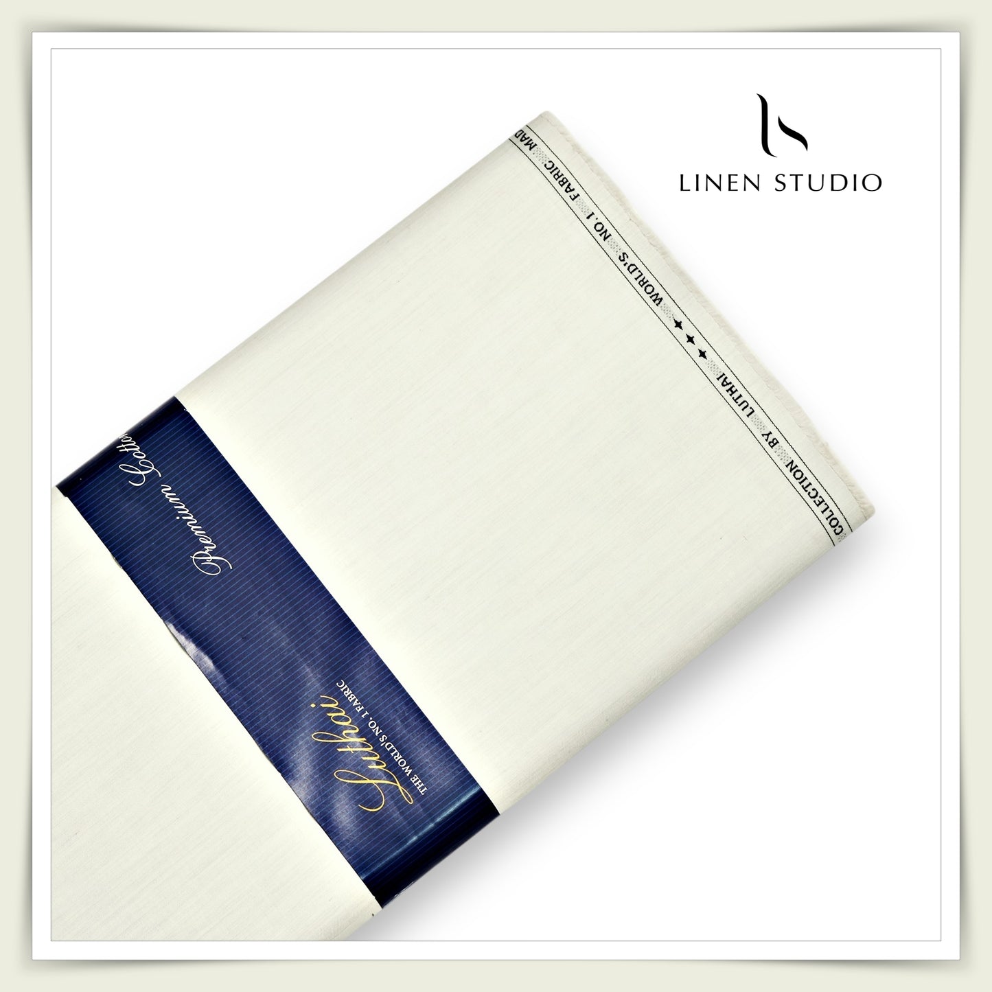 Luthai Supima Cotton Shirting - Khadi Cream/ Grey