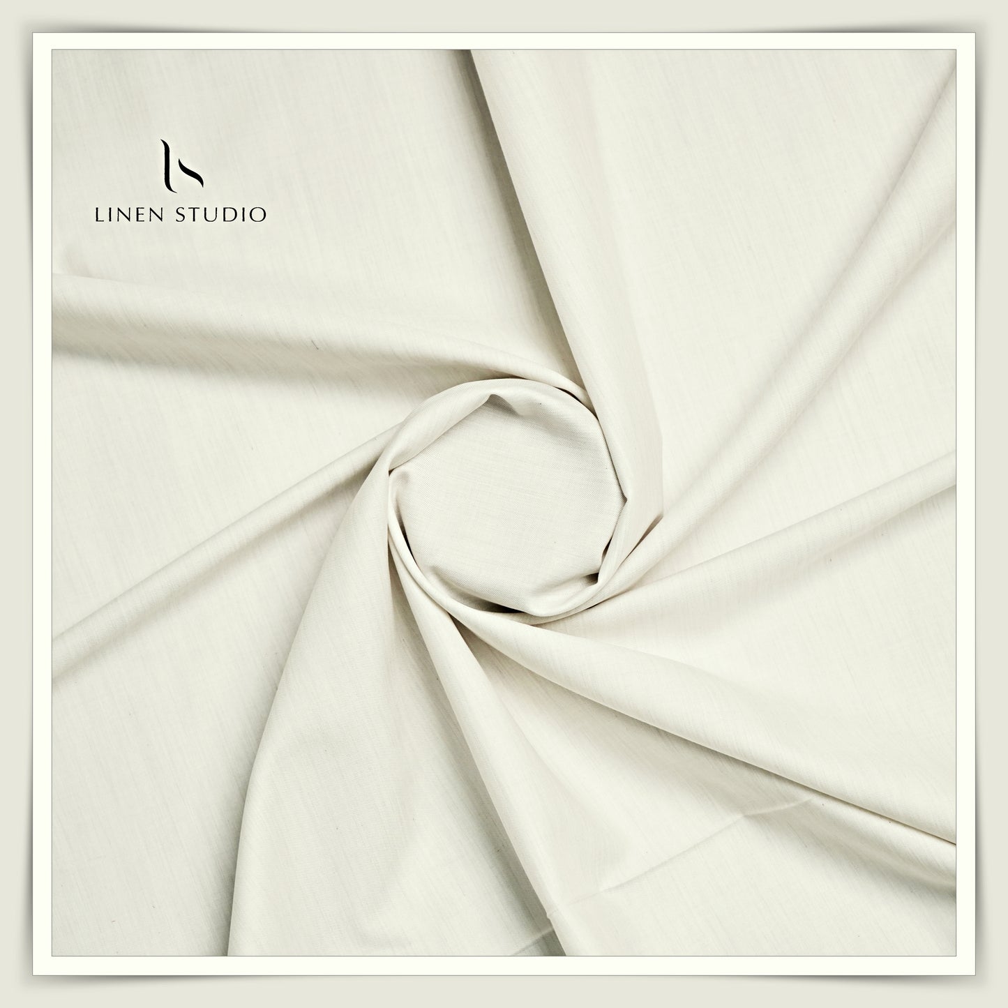 Luthai Supima Cotton Shirting - Khadi Cream/ Grey