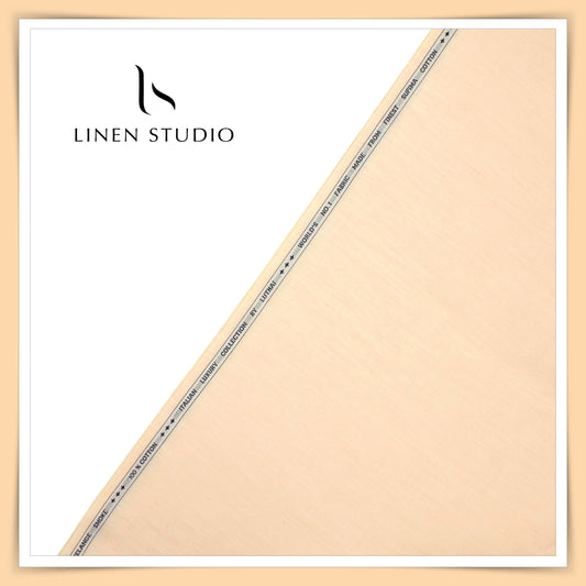 Luthai Supima Cotton Shirting - Khadi Light Orange (50% SALE)