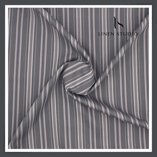 Luthai Graph Grey Stripes - Finest Supima Cotton (NEW)