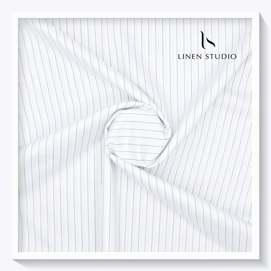 Lycra Collection by Luthai - White with Black Classic Stripes
