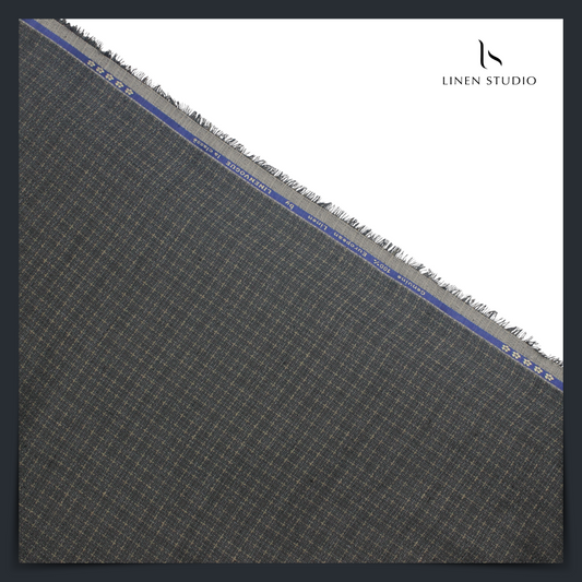 70 Lea Premium Jacquard Shirting by Linen Monde - Grey Green Special Checks (NEW)