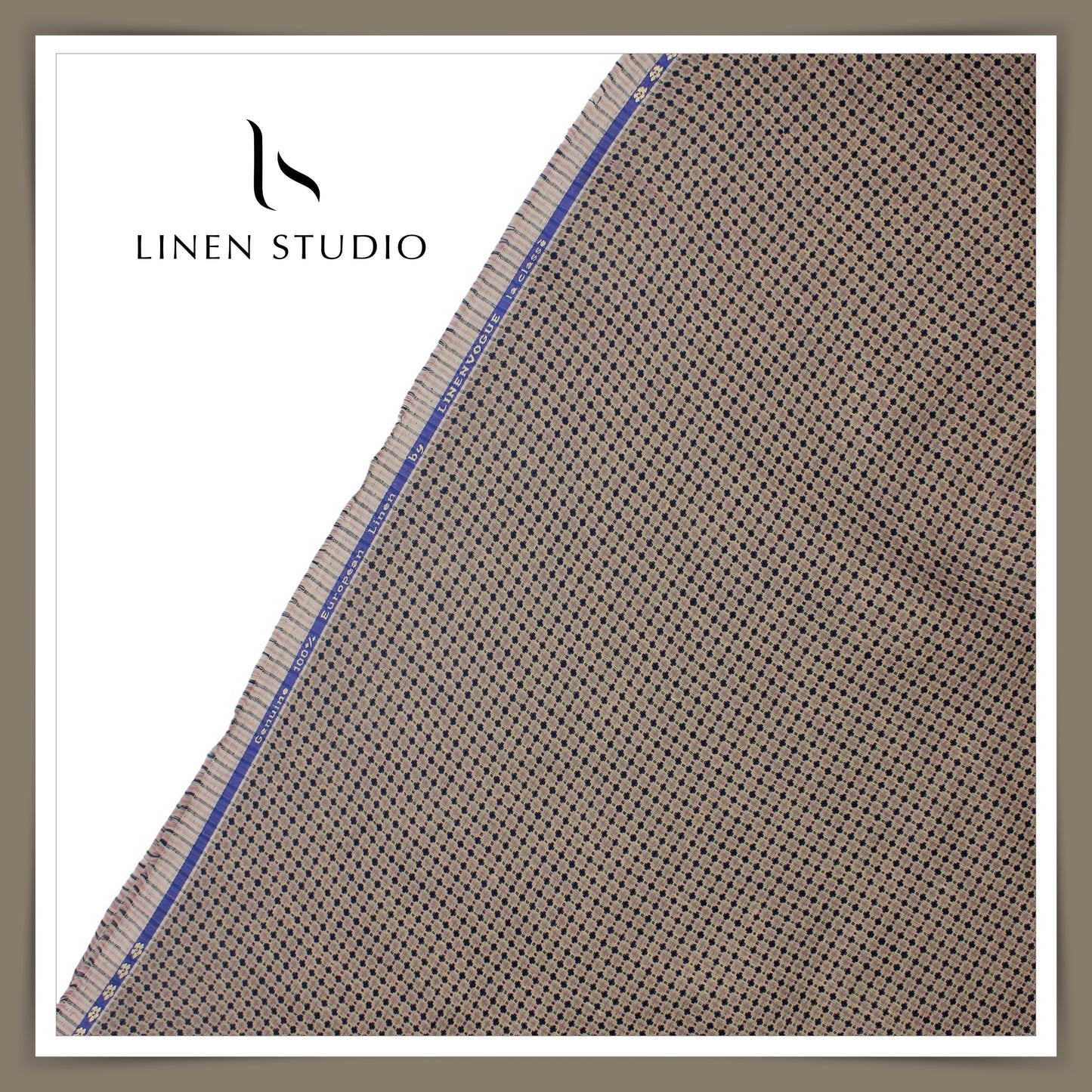 70 Lea Premium Jacquard Shirting by Linen Monde - Dark Blue Brown Special Checks (NEW)