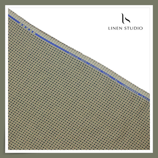 70 Lea Premium Jacquard Shirting by Linen Monde - Black Brown Special Checks (NEW)