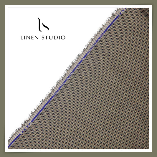 70 Lea Premium Jacquard Shirting by Linen Monde - Light Blue Black Special Checks (NEW)