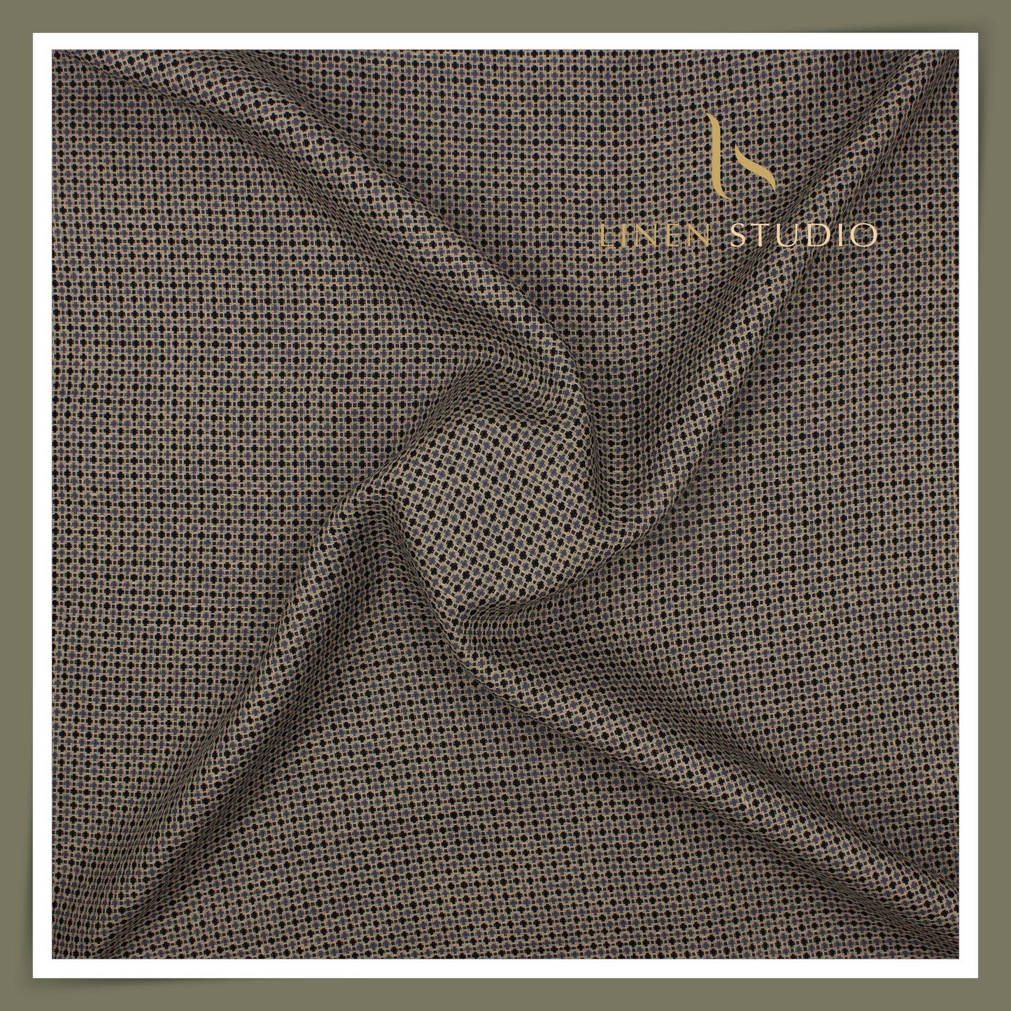 70 Lea Premium Jacquard Shirting by Linen Monde - Light Blue Black Special Checks (NEW)