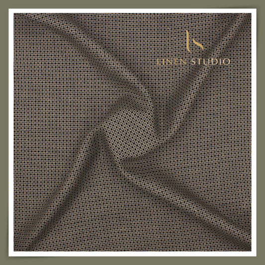 70 Lea Premium Jacquard Shirting by Linen Monde - Light Blue Black Special Checks (NEW)