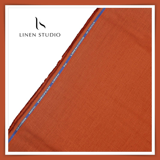 Linen Vogue Premium Linen Suiting - Brown Rust (Summer Collection)