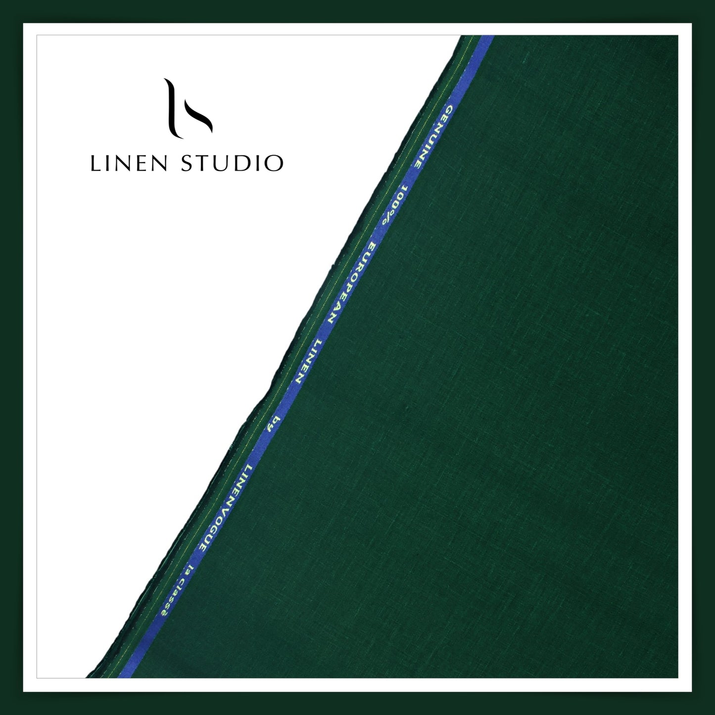 Linen Vogue Premium Linen Suiting - Bottle Green (Summer Collection)