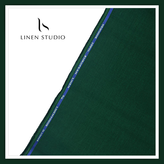 Linen Vogue Premium Linen Suiting - Bottle Green (Summer Collection)