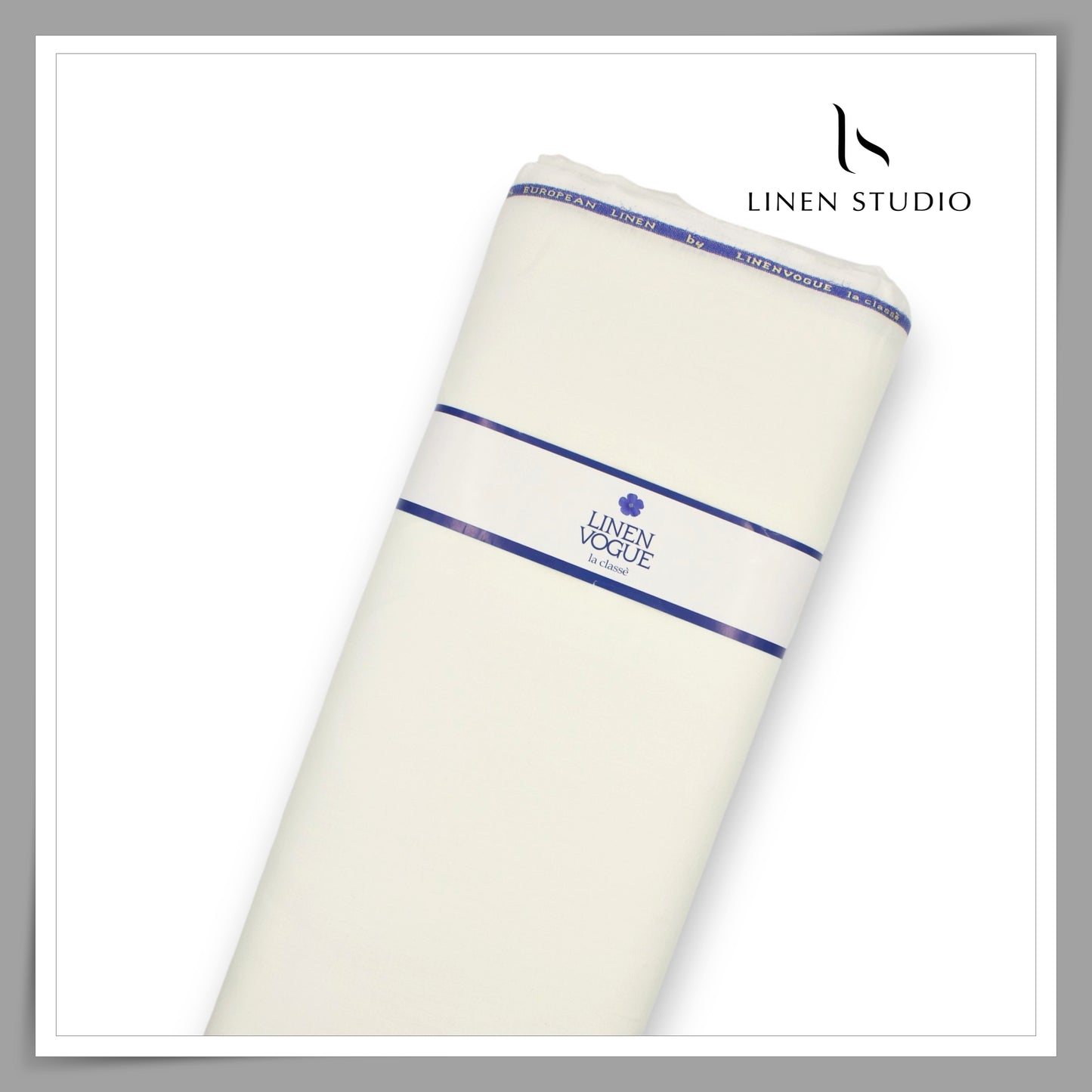 60 Lea Pure Linen Premium Suiting by Linen Vogue - Cream (50% SALE)