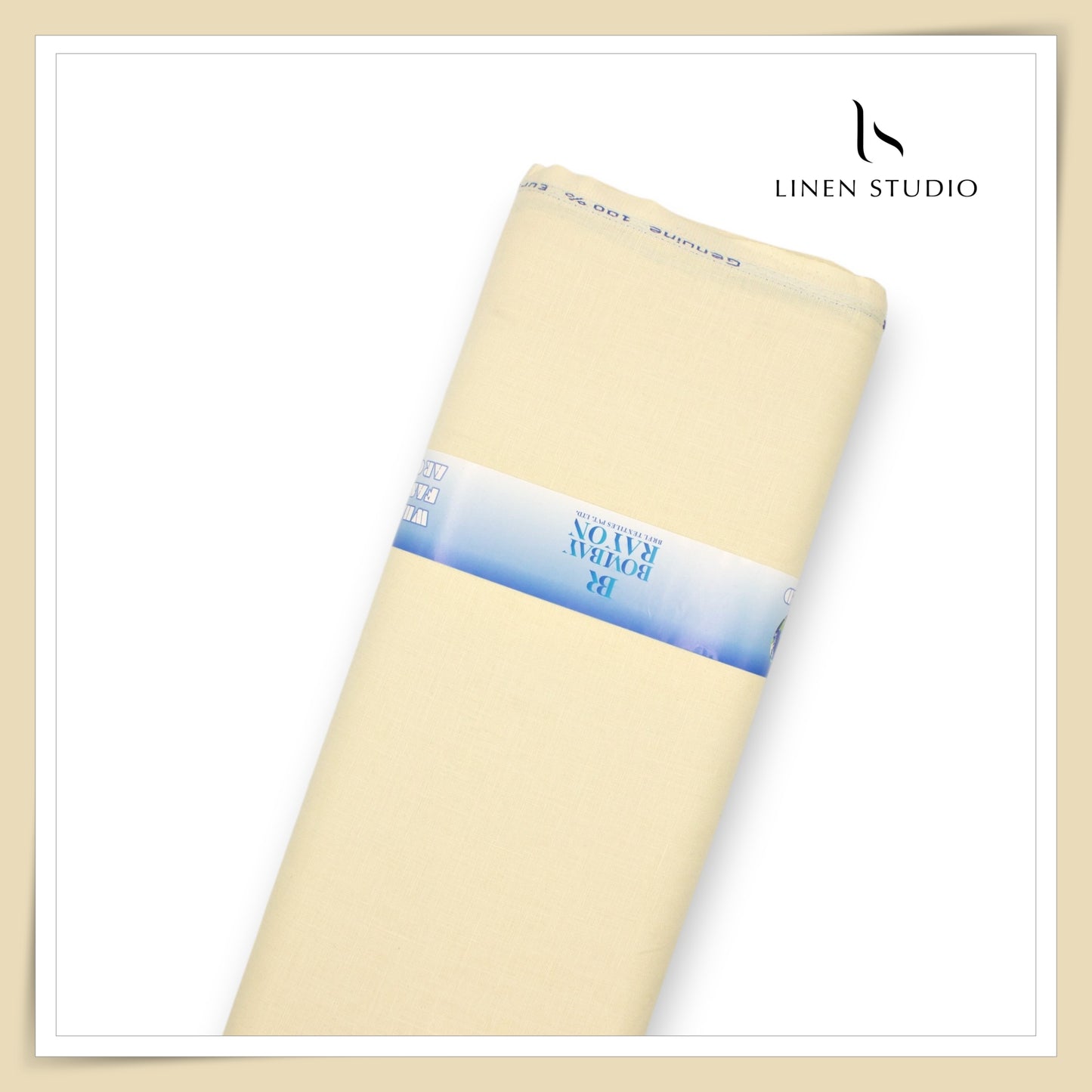 40 Lea Pure Linen Suiting by Linen Vogue - Butter Cream (NEW)