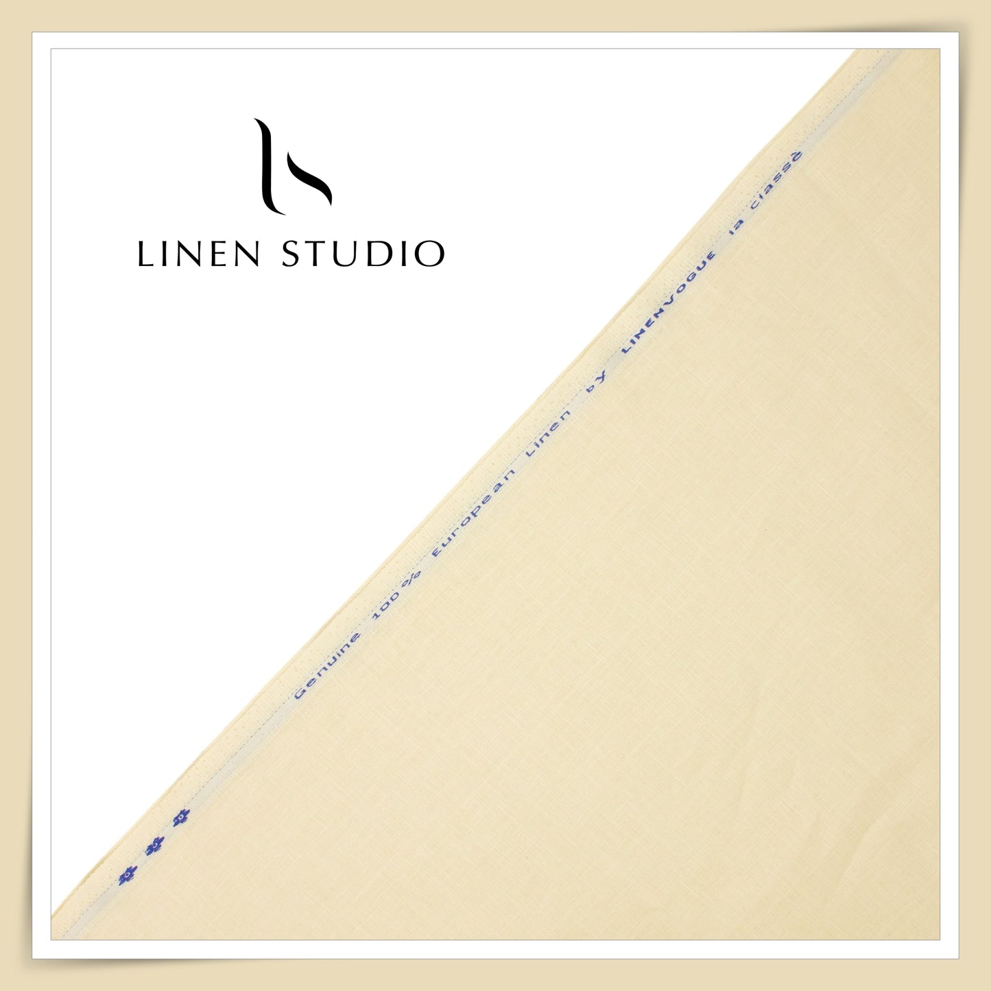 40 Lea Pure Linen Suiting by Linen Vogue - Butter Cream (NEW)